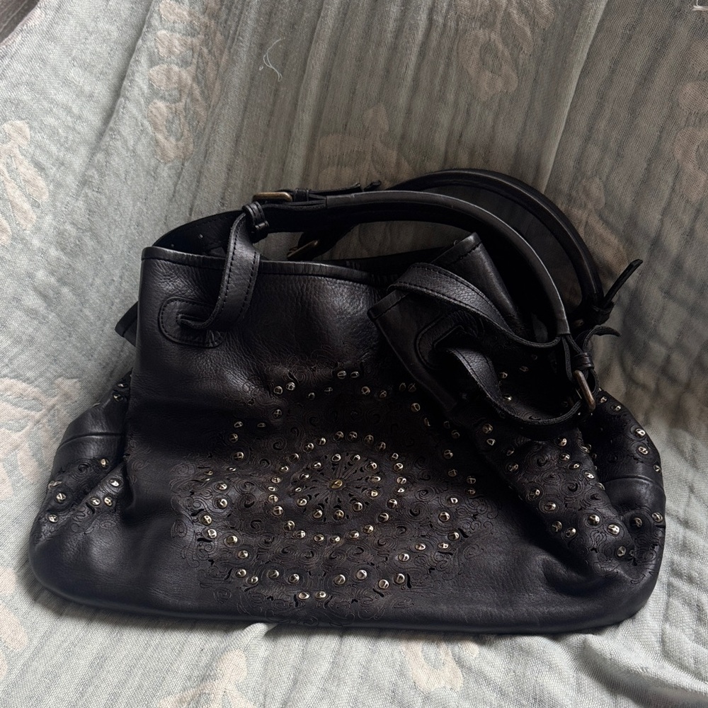 Platania Black Studded Women's Bag